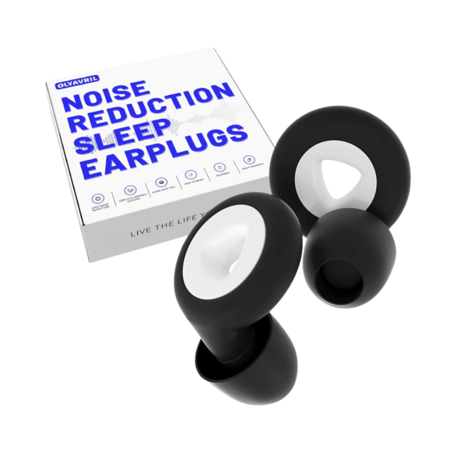 Olyavril noise-reducing earplugs packaging 1