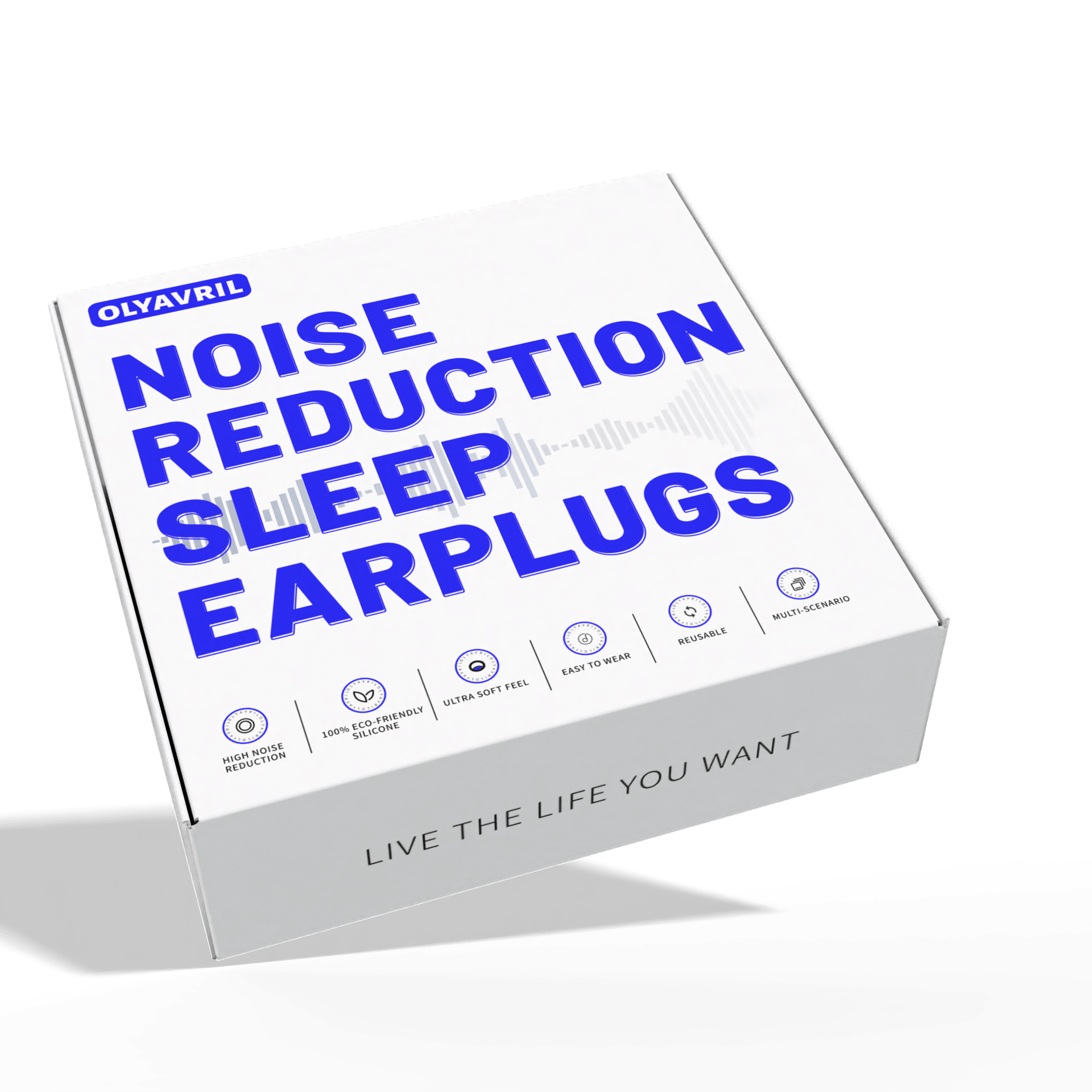 Olyavril noise-reducing earplugs packaging