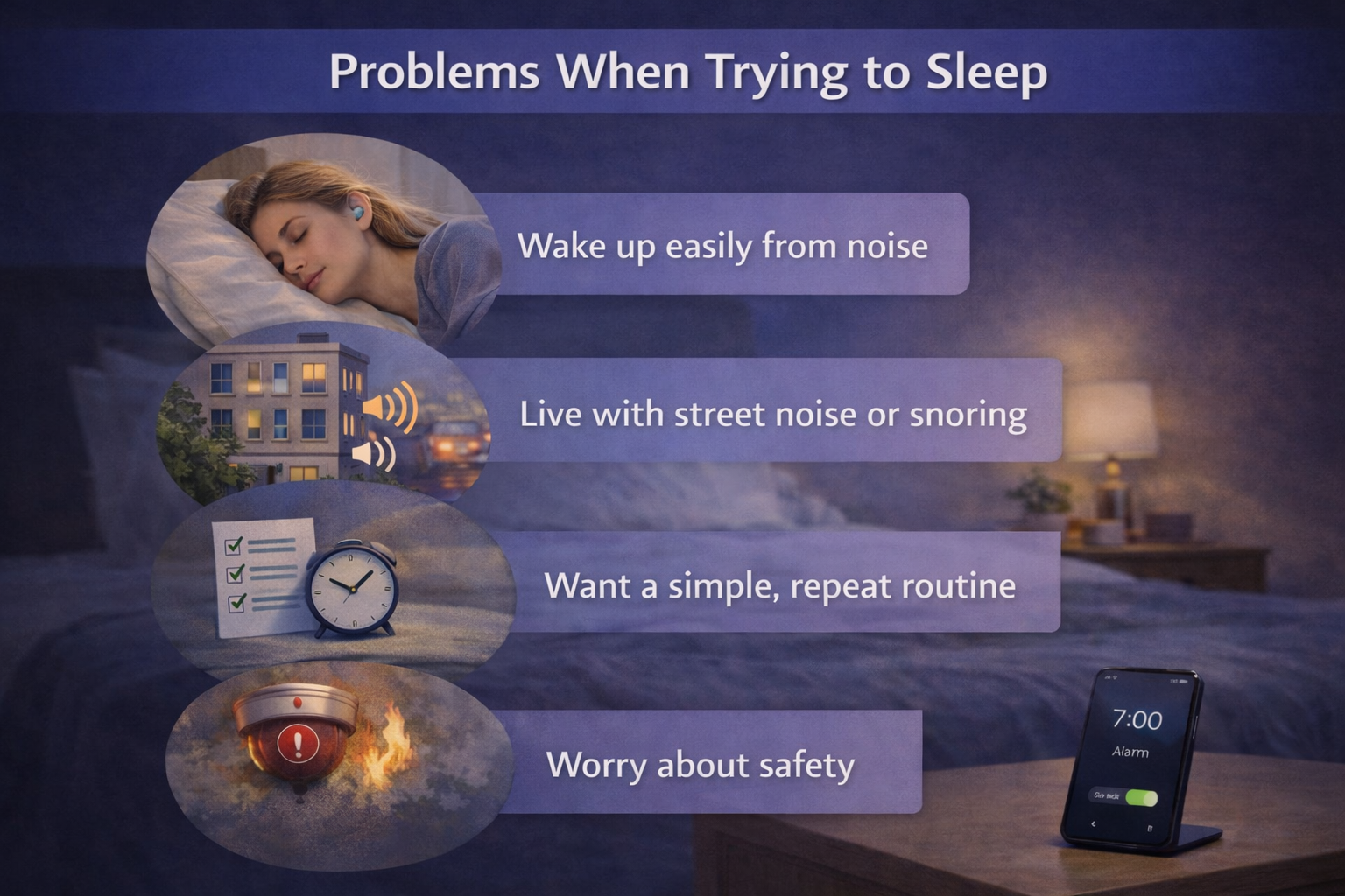 Quels problèmes de sommeil peuvent apparaître sans bouchons d’oreilles souples ?